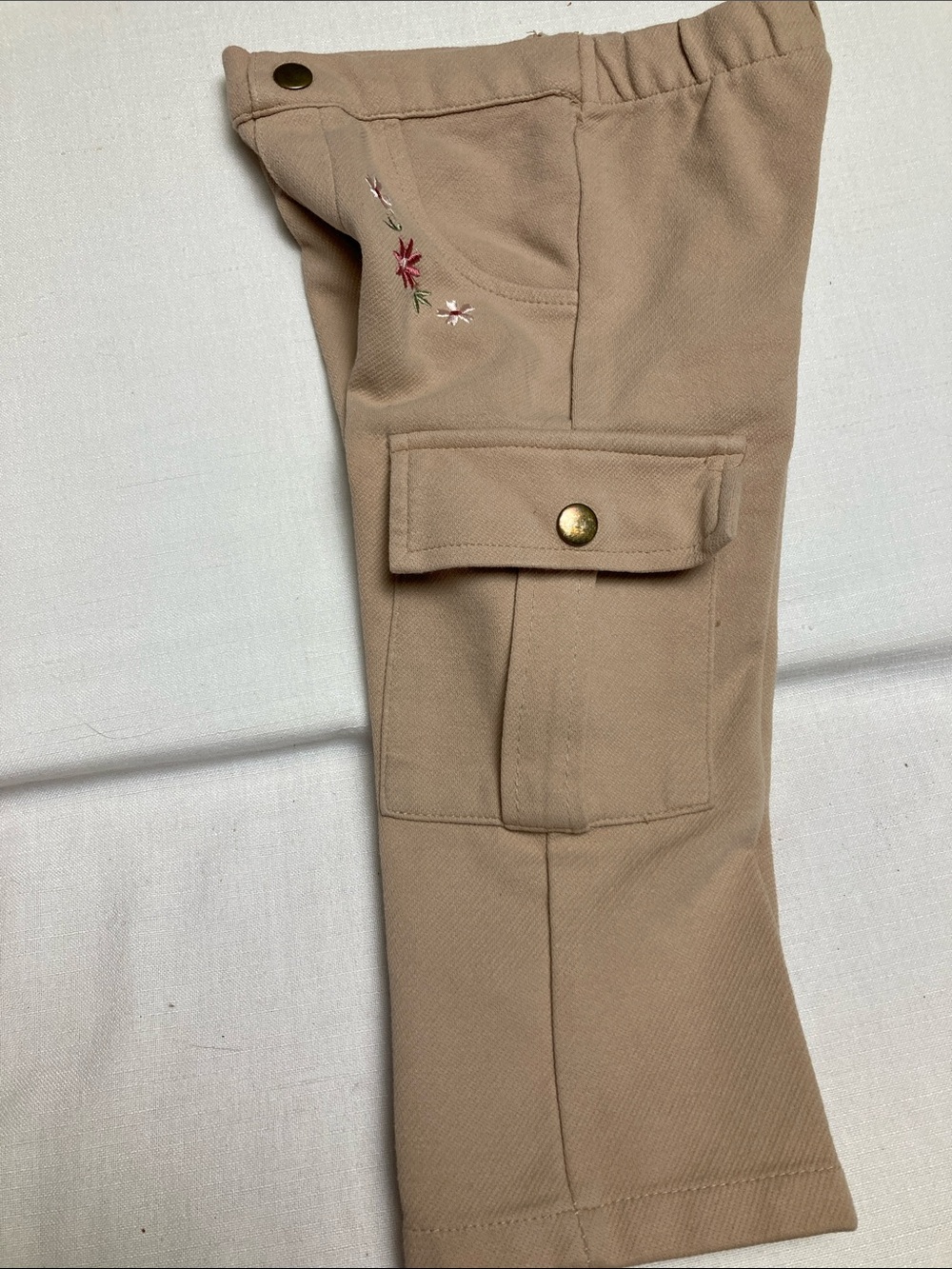 Little Lass Pink Jacket and Tan Floral Cargo Pants Girls Matching Set - Picture 3 of 8